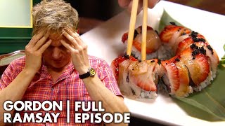 Gordon Ramsay Tries Strawberry Sushi  Hotel Hell FULL EPISODE [upl. by Enelhtak]