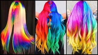 Top 10 Best Hair Color Transformation Rainbow Hair Tutorials Compilations 2019 [upl. by Gotthard427]