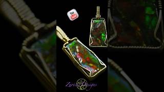 Clean amp Simple Ammolite Pendant wirewrappedjewelry jewelry [upl. by Leela]