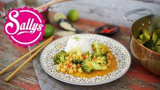 Thai Curry mit Kichererbsen und Reis  schnelles Mittagessen  Sallys Welt [upl. by Maro38]