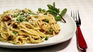 LINGUINE CARBONARA mit Erbsen [upl. by Anahir590]