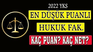 en düşük puanlı hukuk fakültesi kaç net kaç puan 2022 [upl. by Abie692]