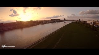 Awesome Sunset over Cologne  Aerial Footage with DJI Phantom 2 [upl. by Auqinet]