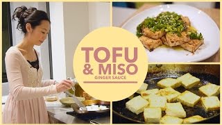 Asian Pan Fried Tofu recipe  with Miso Ginger sauce [upl. by Nedi]