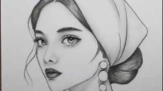 Easy Pencil Drawing  Girl Face Pencil Drawing Easy  jot artist [upl. by Udele]