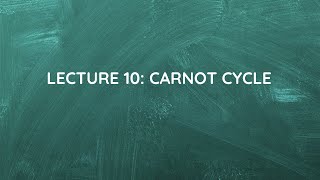 Lecture 10 Carnot Cycle [upl. by Leopoldeen]