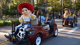 Disneys Fort Wilderness Halloween Golf Cart Parade 2014 w Woody Jessie Big Hero 6 Frozen [upl. by Eiuol163]