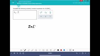 ALEKS Writing a solubility product Ksp expression [upl. by Roma]