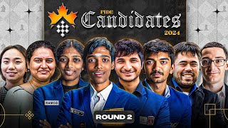 FIDE Candidates 2024  Round 2  Vidit beats Naka Gukesh beats Pragg  Live Harshit Samay Sagar [upl. by Ettennaj]