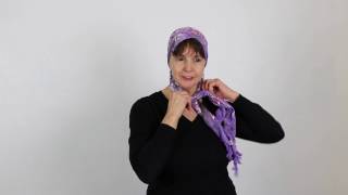 How to tie a Chemo Headscarf  Old Hollywood Style [upl. by Ulphiah150]