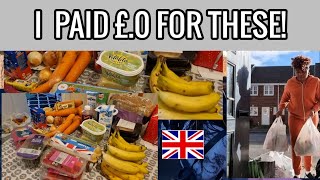 ALL I Got for FREE Extreme Budget Food Shopping Spree In the UK [upl. by Eiggam]