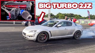 2JZ Swapped Mazda RX8  Big Single Turbo 600bhp [upl. by Susann28]