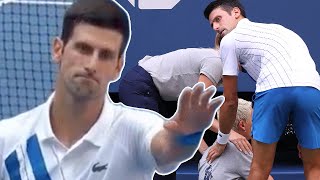 Novak Djokovic DISQUALIFIED From US Open After Hitting Woman In The Throat During Temper Tantrum [upl. by Irem]