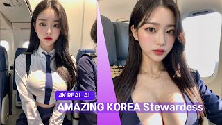 4K AI ART  KOREA Stewardess  LOOKBOOK AMAZING  스튜어디스 룩북 [upl. by Nylesaj]