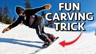 Teaching Friends this Fun Carving Snowboard Trick [upl. by Bobinette]