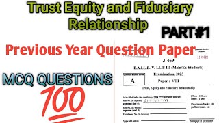 Trust Equity Question paperPrevious year Paper Trust EquityLLB QUESTION PAPER Trust Equity [upl. by Garv]