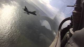 Formation flight with Hunter and Gnats into RAF Leuchars [upl. by Anirbys]