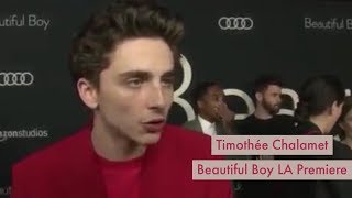 Timothée Chalamet Speaking French at the Beautiful Boy LA Premiere [upl. by Voorhis]