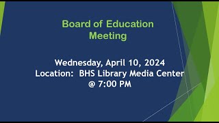 Board of Education Meeting [upl. by Gotthelf]