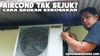 SPONTAN DIY CARA SAHKAN KEROSAKAN AIRCOND TAK SEJUK [upl. by Michelina]