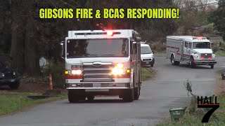 Gibsons amp District Volunteer Fire Department  Engine 2 Rescue 1 amp BCAS Responding [upl. by Enitram]