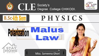 Malus Law Polarization Bsc 4th sem [upl. by Alliuqaj]