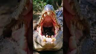 Crocodile hires new dental cleaning team  shortvideo wildlife ai chicken crocodile cute [upl. by Katharine]