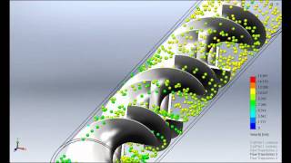 SolidWorks Flow Simulation  Inline Mixer 6 Elements [upl. by De Witt]