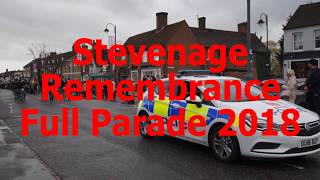 Stevenage Remembrance Sunday Full Parade 2018 [upl. by Amarette]