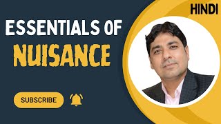 Introduction and Essentials of Nuisance in Hindi  Tort of Nuisance Part 1  Law of Torts Lecture 28 [upl. by Anicart]