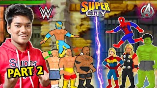 WWE Superstars VS The Avengers PART 2  Super city [upl. by Siesser881]