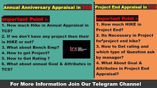 TCS Annual Appraisal amp Project End Appraisal  About Bench Emp  How Much Salary Hike  Full Detail [upl. by Emirac]