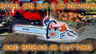 Stihl MS 362 CM REVIEW BREAK IN CUTTING FIREWOOD [upl. by Sucramad781]