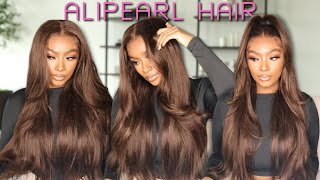 😍 PERFECT EFFORTLESS CHOCOLATE BROWN LONG LAYERED WIG INSTALL BROWN GIRL FRIENDLY  ALIPEARL HAIR [upl. by Subak]