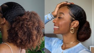 How I Achieve Sleek Low Buns Ponytails on My THICK Natural Hair [upl. by Conrado]