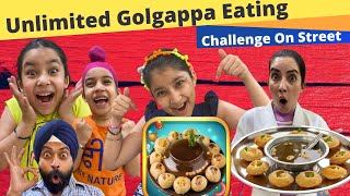 Unlimited Golgappa Eating Challenge On Street  Ramneek Singh 1313  RS 1313 VLOGS [upl. by Neleb]