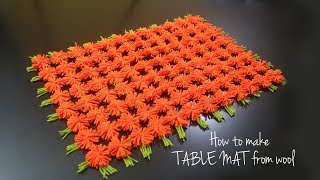 How to Make Table Mat  Wool Craft Ideas  Wool Design [upl. by Derrek]