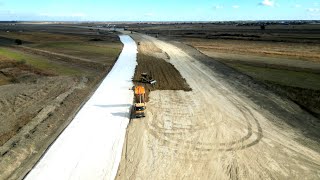 Autostrada A7 Focșani Sud Pod peste Milcov și nod A7 cu DN23 AutostradaMoldovei umb [upl. by Calypso]