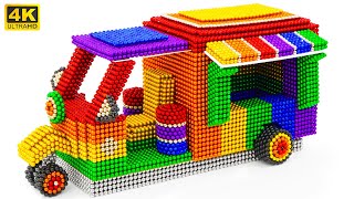 DIY  How To Make Rainbow Electric TukTuk With Magnet Balls Satisfaction 100 ASMR  Empire Magnetic [upl. by Bartholomeus]