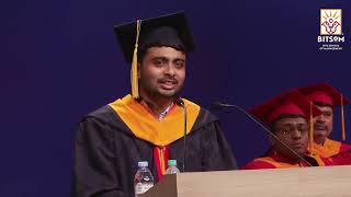 Speech by BITSoM Valedictorian Award for Academic Excellence 2024 winner  BITSoM Co24 Convocation [upl. by Adyht590]