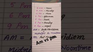 Am vs pmfull formdawndusk morning evening nightnoon words [upl. by Odlo]