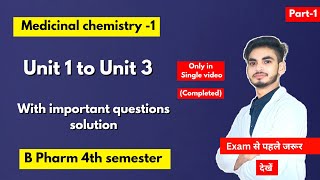 Medicinal chemistry b pharm 4th sem important questions। With solution Notes। Shahruddin khan [upl. by Kepner]