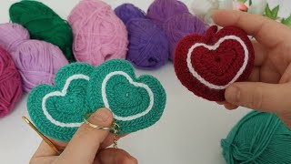 AMIGURUMI HEART KEYCHAIN ​​How to Make a Knitted Heart Do It Yourself👌🧿❤️ [upl. by Tarr]