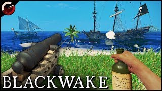 BRUTAL PIRATE BATTLE Best Ship Combats Ever  Blackwake Gameplay [upl. by Catlin75]