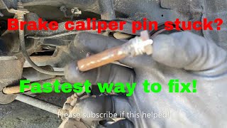 Easiest and fastest way to remove a stuck caliper guide pin [upl. by Rutra]