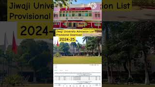 Jiwaji University Release New Admission List For 202425 Mp Online Admission jiwajiuniversity [upl. by Ateval]