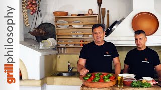 Greek gemista recipe  stuffed peppers and tomatoes in the wood fired oven  Grill philosophy [upl. by Land]