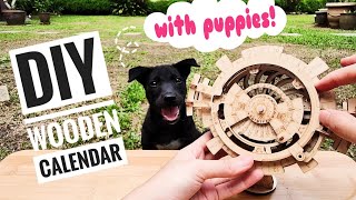 DIY Miniature Wooden Calendar done with puppies [upl. by Suilenrac]