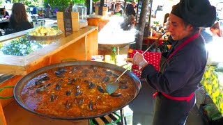 Spanish Guy cooks Paella with much Love at Market  Street Food in Berlin Germany [upl. by Akilaz]