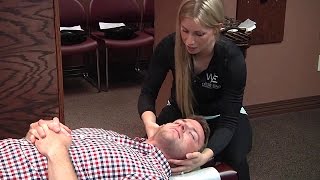 Spinal Adjustment Back Pain Treatment at West End Chiropractic Female Doctor Male Patient [upl. by Eicnahc]